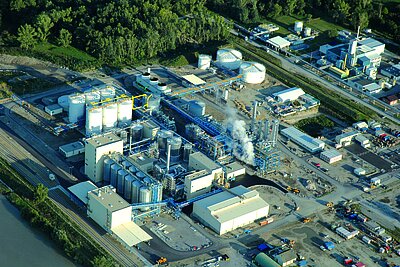 Bioethanolanlage in Vogelperspektive