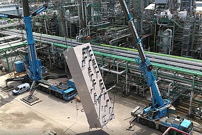 Einhub eines Anlagenteils in die Ethylen- / Propylen-Anlage