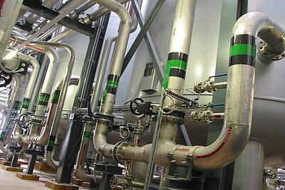 Innenansicht einer Kesselspeisewasseranlage