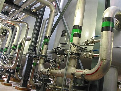 Innenansicht einer Kesselspeisewasseranlage