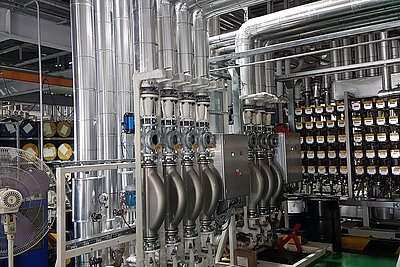 Innenansicht einer Schmierstoffblending-Anlage