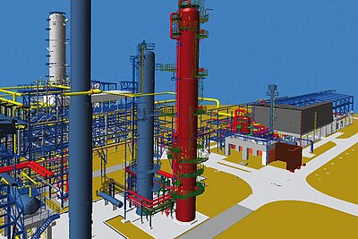 3D Modell einer FCC-Gaskonzentrationsanlage